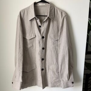 Suitsupply William Linen Button-Up Shirt Jacket